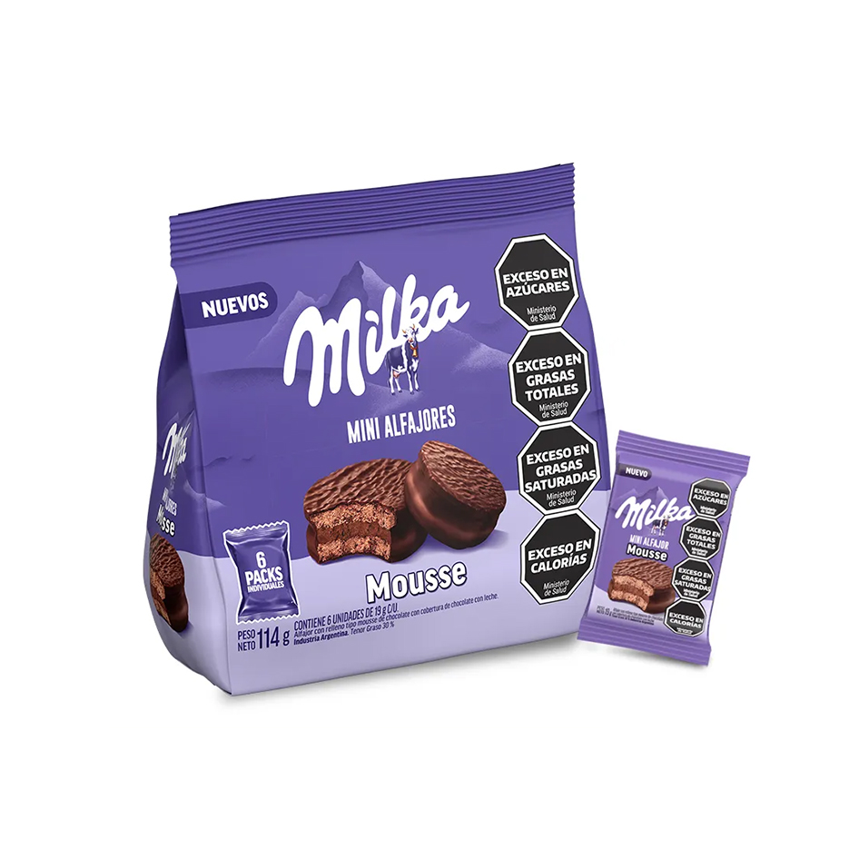 MINI ALFAJOR MILKA MOUSSE. 114GR