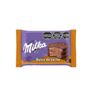 ALFAJOR MILKA TRIPLE RELLENO DULCE DE LECHE. 70GR. 3U